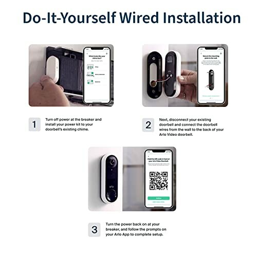 Step-by-step guide for DIY wired doorbell installation using a smartphone app.