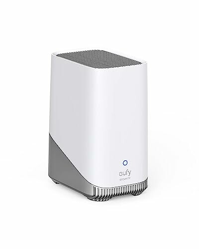 Eufy security hub device with sleek white and gray design