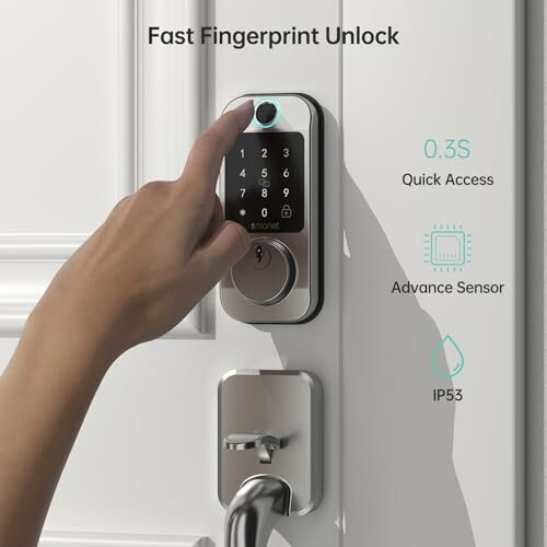 Smart lock with fingerprint unlock feature.